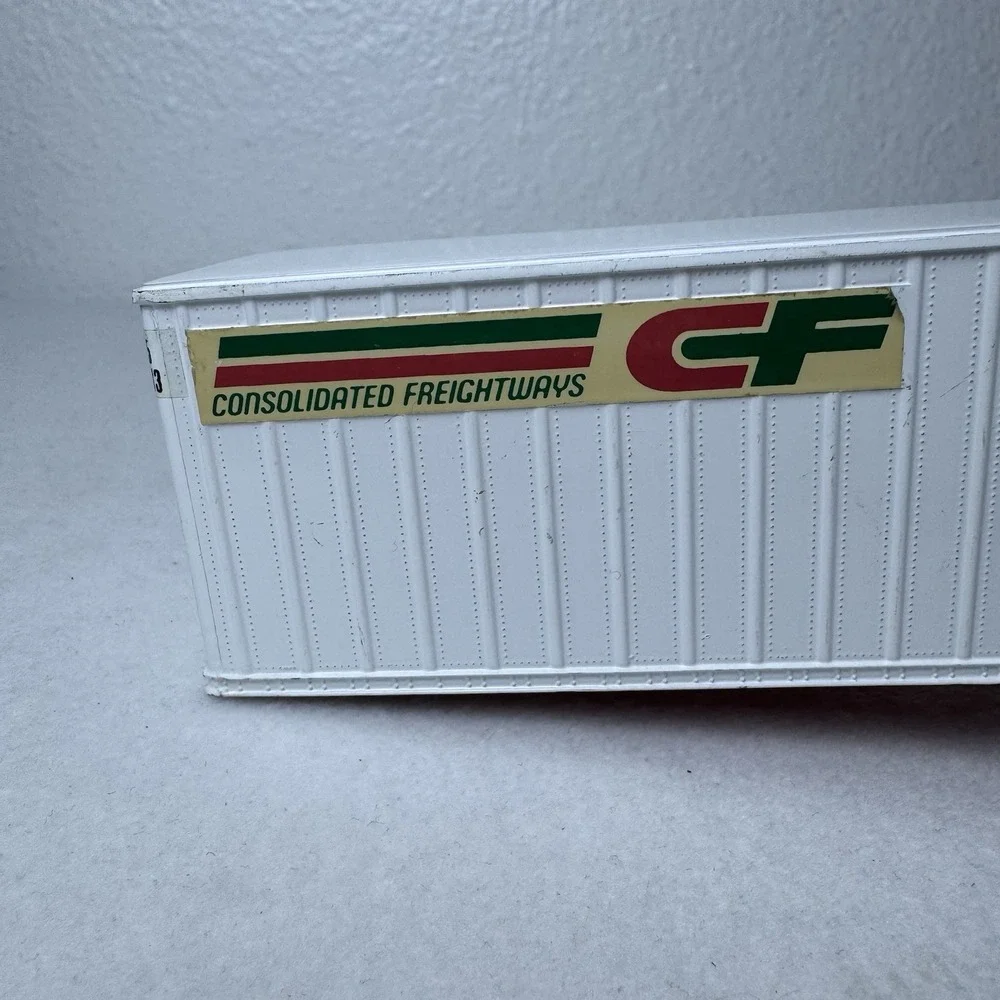 Vintage Consolidated Freightways‎ CF Diecast Toy Trailer Metal White Light Wear